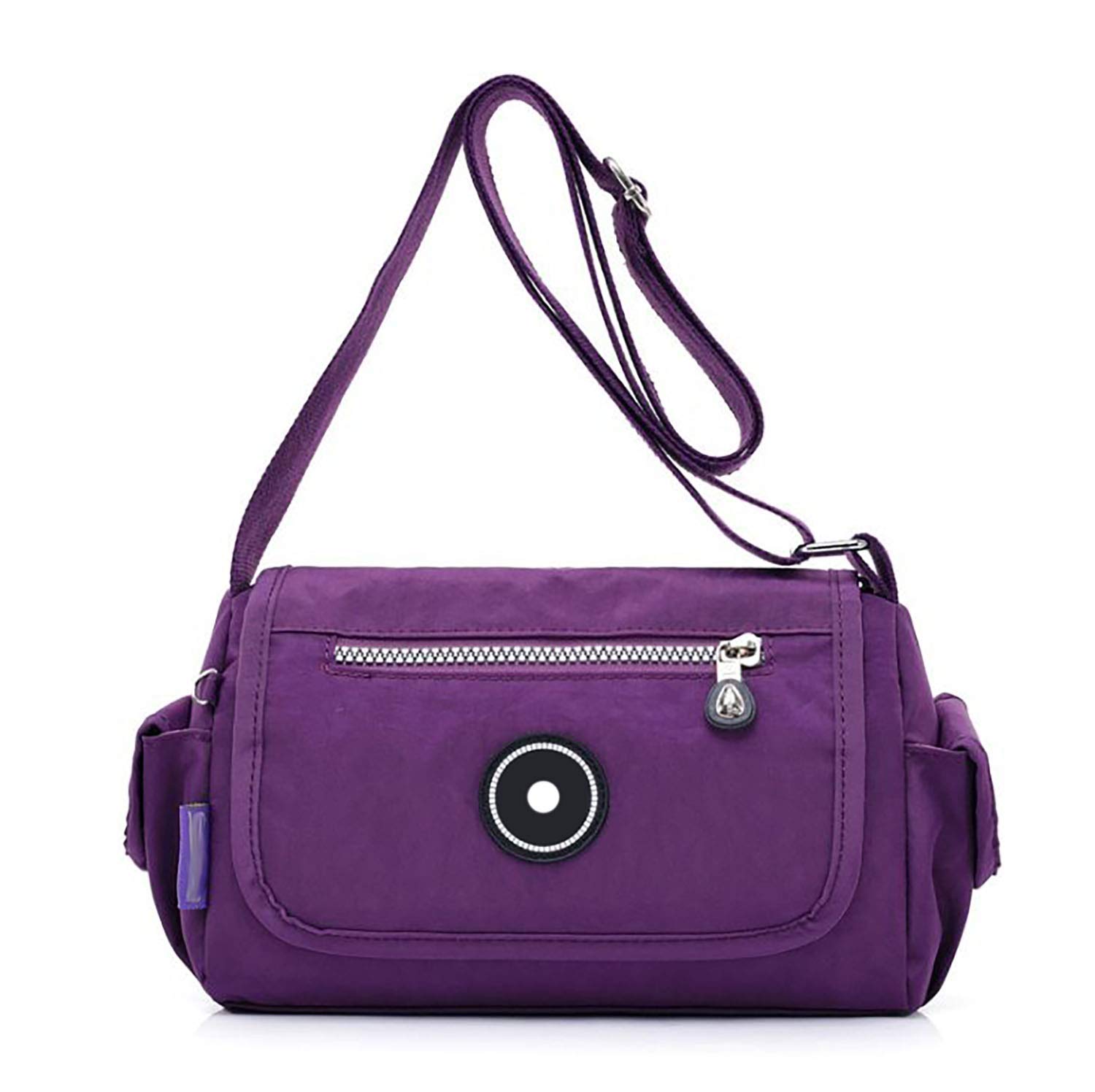 GFM® Womens Small Size Waterproof Nylon Cross Body Shoulder Bag - Travel, Holidays, Causal Day Use (EXC)(S6-Purple) (NCB-6381-GHJMN)