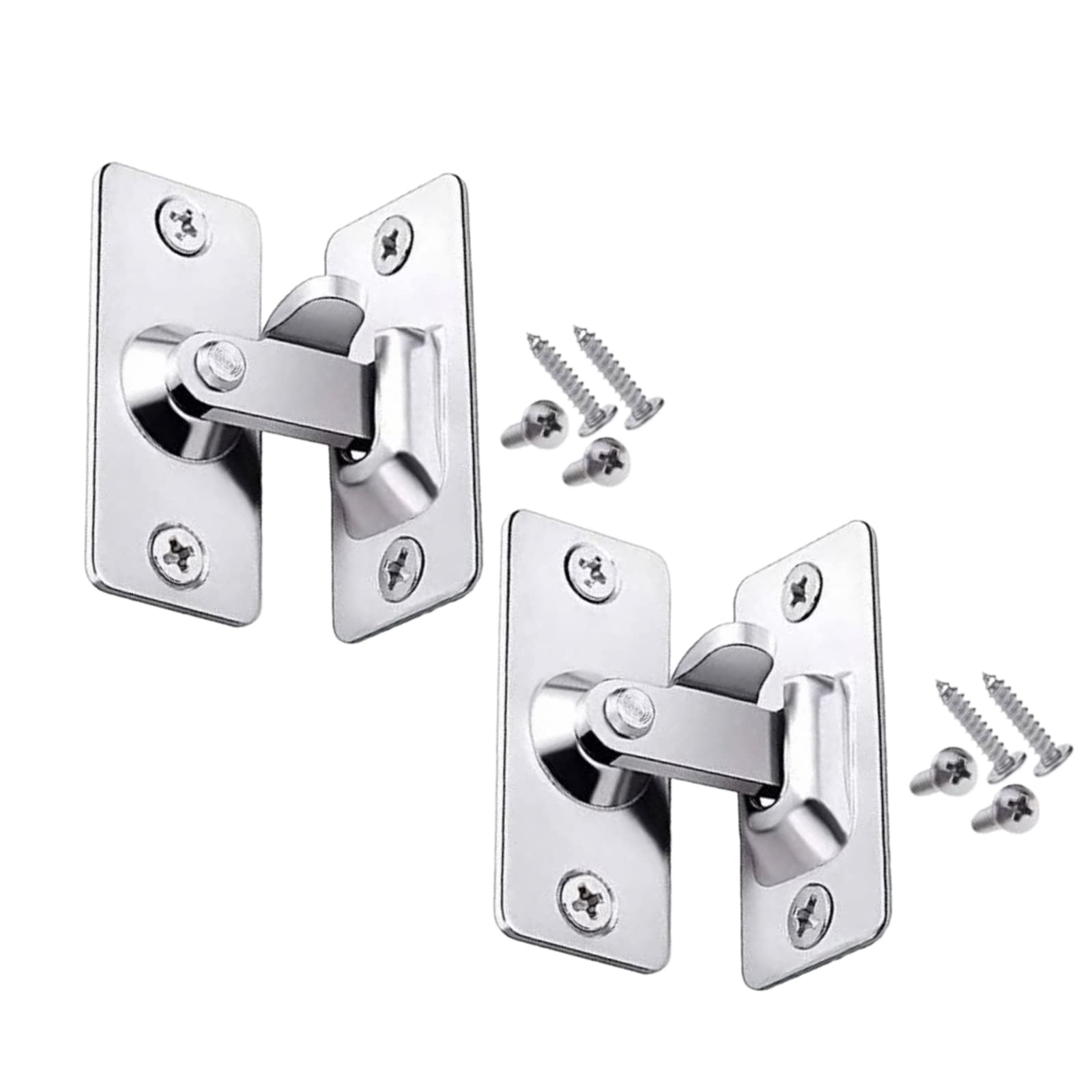 2 Pairs 90 Degree Right Angle Door Lock Buckles Stainless Steel Door Lock Bolts Safety Sliding Door Latchs for Door Window Closet Home