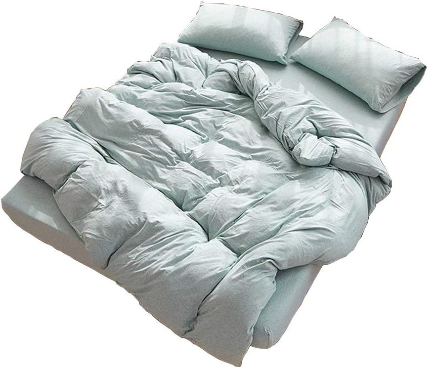 Baision Jersey Knit Cotton Duvet Cover Set(1duvet Cover,2 Pillow Shams),Comforter Cover(Without Filling) for Boys&GirlsAdults,Light blueKing