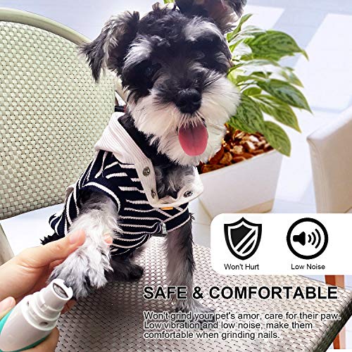 SHINCO Dog Nail Grinder Electric Pet Nail Trimmer Clipper for Dogs Cats Large Small Medium, Rechargeable Gentle Painless Paws Grooming Trimming Shaping Smoothing