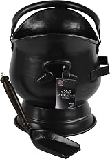 Sterling Ventures Coal Bucket Shovel Matte Black Kindling Fireplace Log Bunker view 2