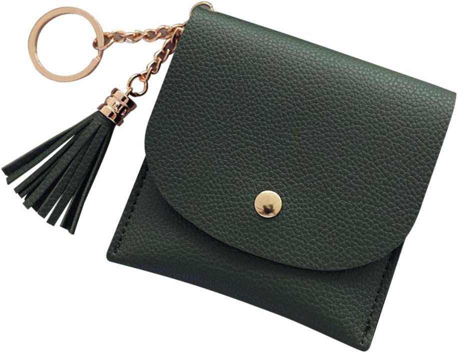 Spritumn WalletWomen's Simple Retro Rivets Short Wallet Coin Purse Card Holders Handbag Square Bag Coin Bag Wallet Business Card Soft Clutch Purse for Girls (Green)