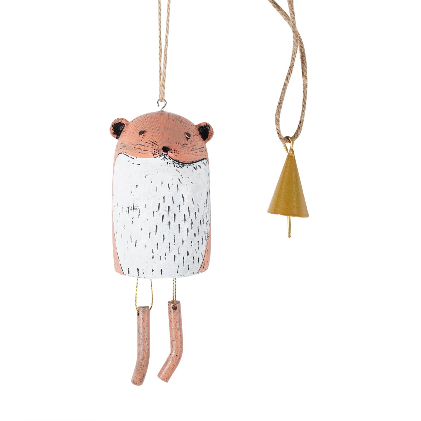 Soulnioi Resin Animal Wind Chimes Hanging Crafts Outdoor Handmade Art Wind Bell Ornament with Mini Bell Ideas Garden Decoration for Outdoor Backyards Patio Christmas Home Decor-Groundhog