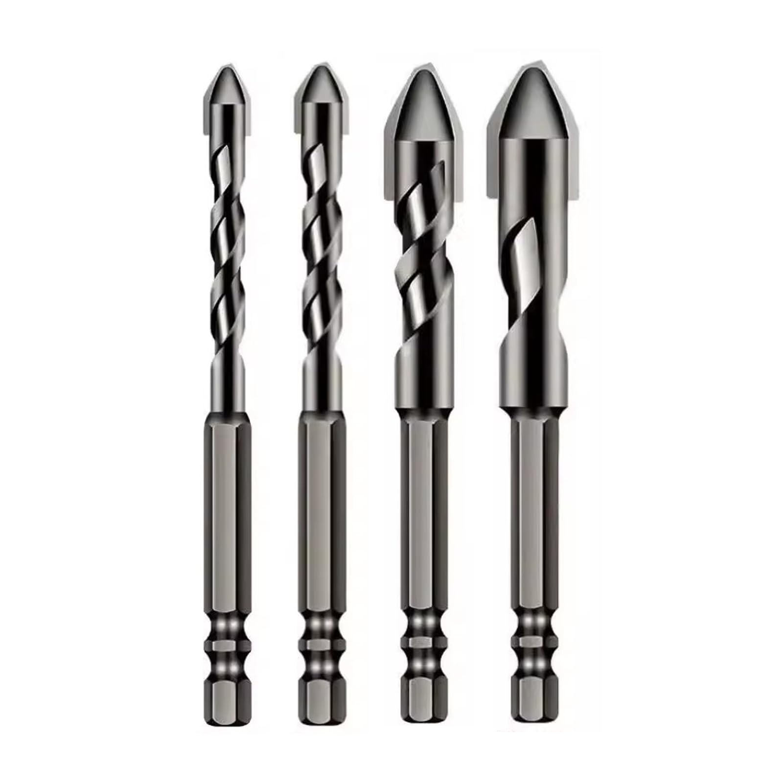 LINXINS High-Strength Eccentric Twist Drill Bit, 4 Pcs Hss Drill Bit Sets, Eccentric Drill Bit Thread Suitable 6mm/8mm/10mm/12mm for MetalCeramic Tiles, Ceramic Tiles, Plastic, Wood, Glass and Other