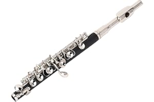 C Piccolo Flute, C Key Piccolo Flute Eastar Instrument with Cleaning Kit Carrying Case Tuning Rod for Beginners Students, Gra