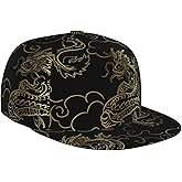 Chinese Japanese Dragon Baseball Cap Snapback Hats Adjustable Flat Brim Cap Dragon Trucker Hat for Men Women