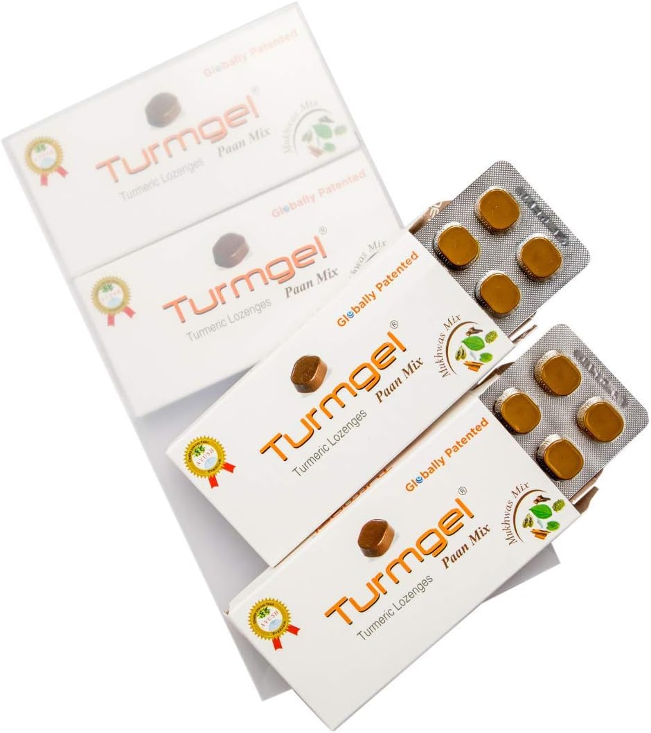 Turmgel Turmeric Lozenges - Paan Mix Mini Pack of 4