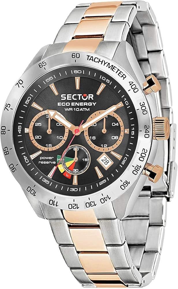 SECTOR Men's 695 AutomaticselfWind Sport Watch with StainlessSteel Strap, Rose Gold, 18