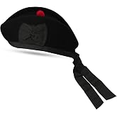 Glengarry HAT Pure Wool Cap with POM POM Soft Cotton Lining Comfortable FIT Kilt Accessories &ndash; Military Cap Highland WEAR