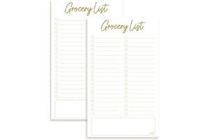 S&O Grocery List Notepad for Organization, 2 Pack sticky notes for Refrigerator - Grocery Catalog journals, Food Items sheets