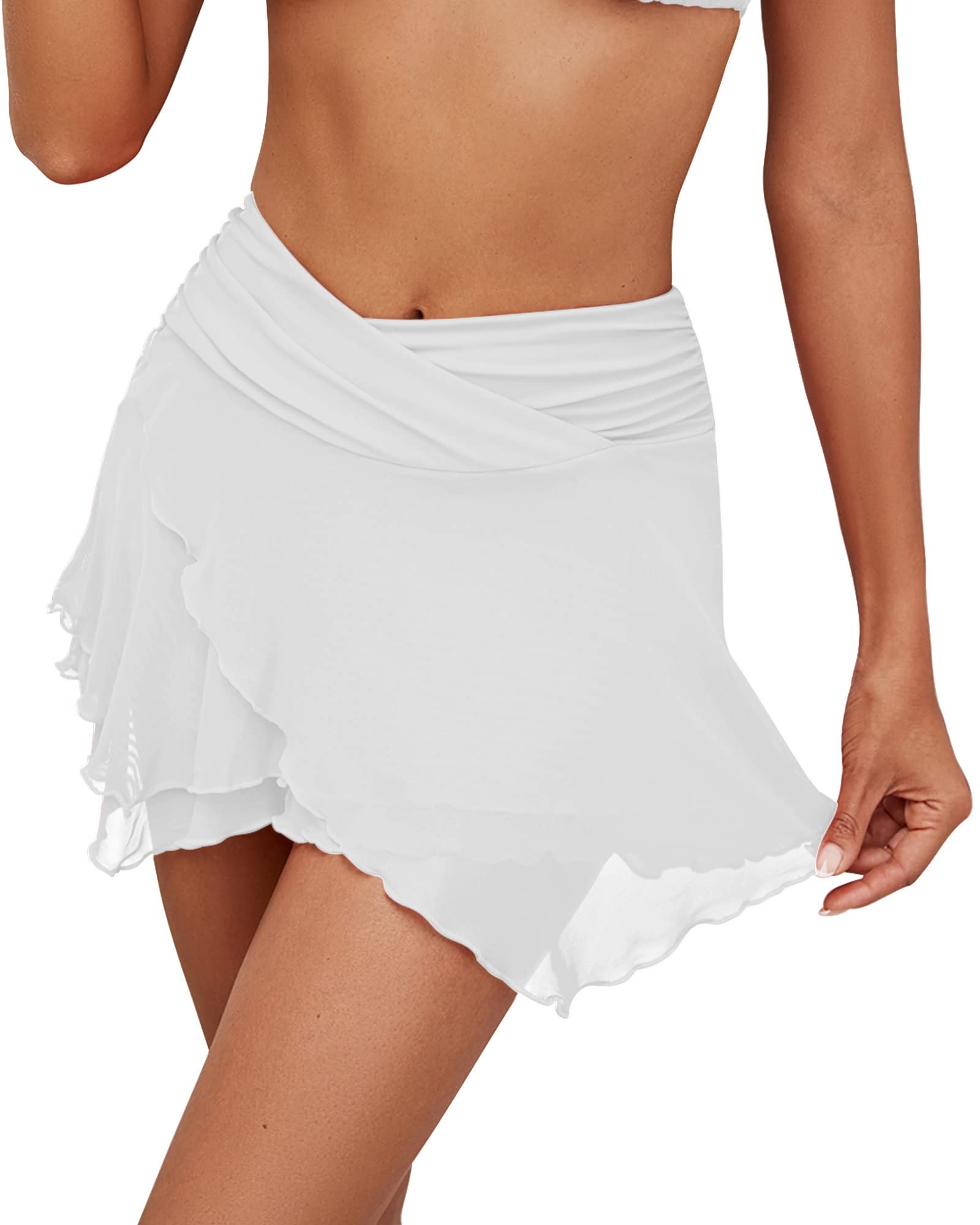 Photo 1 of GRAPENT Womens High Waisted Swimsuits - Summer Outfits for Women - Tankini Swimsuit with Swim Skirt - Brilliant White - Medium (Size 8-10)