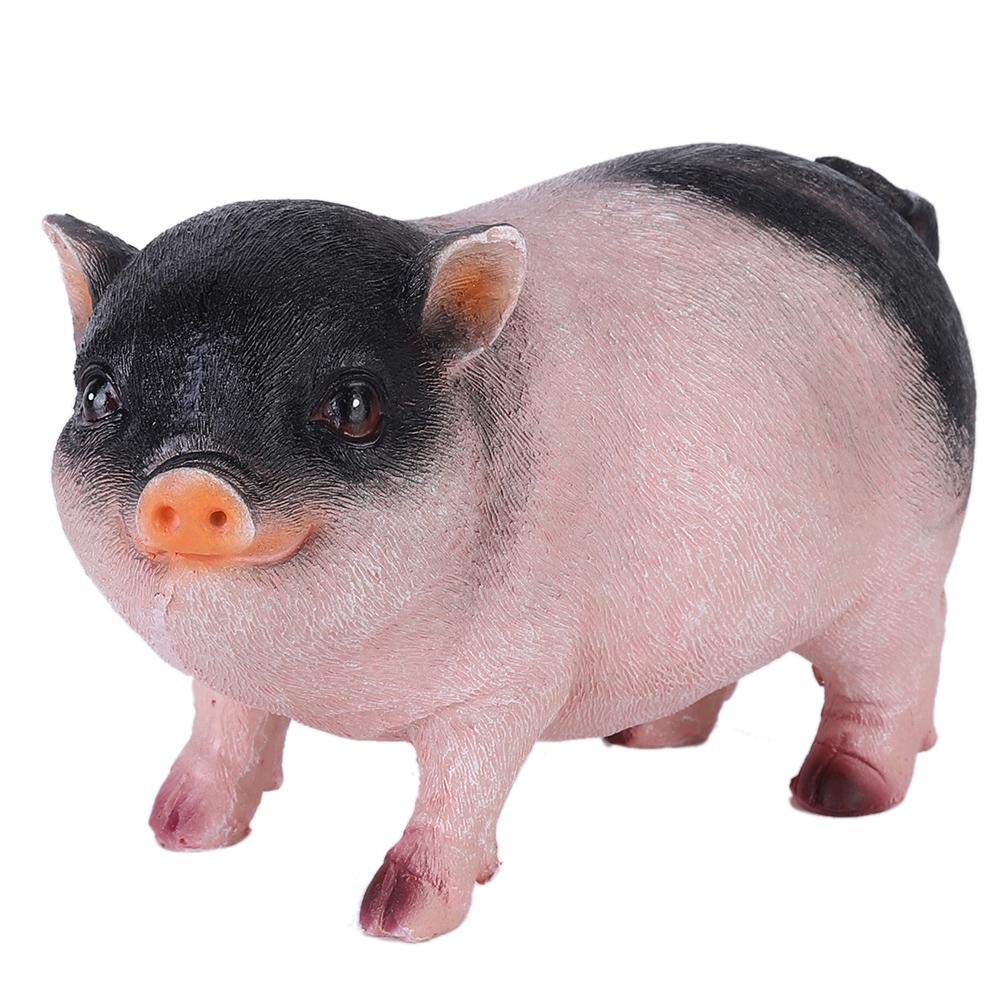 HERCHR Pig Lawn Ornament, Pig Garden Farm Animal Statue Animal Sculpture Figurine Statue Piglet Garden Ornament Outdoor Sculpture Ornaments Figurines,7.1×3.7×4.1 inch
