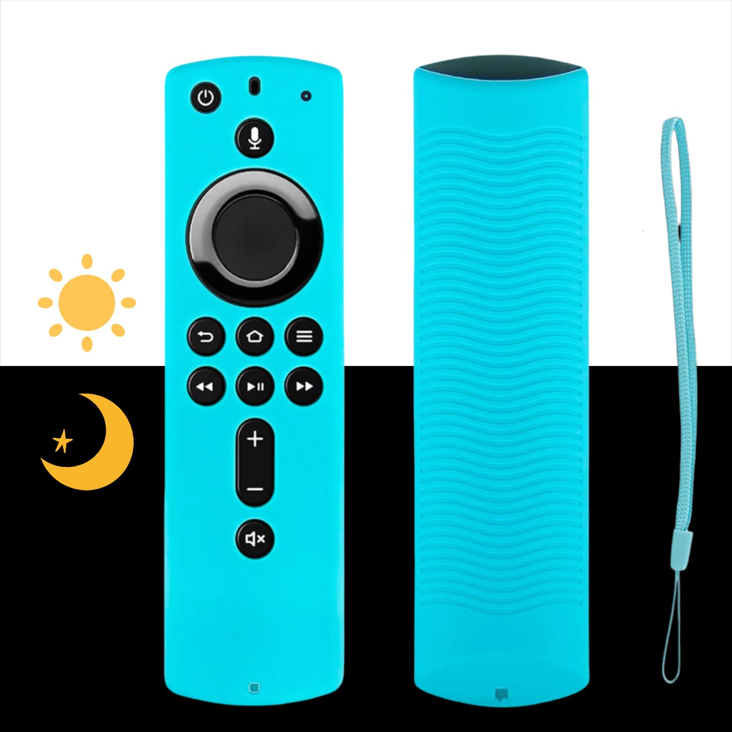 Remote Case/Cover for 4K, Protective Silicone Holder Lightweight [Anti Slip] ShockProof for 3rd Gen Glow in The Dark(Glow Sky Blue)