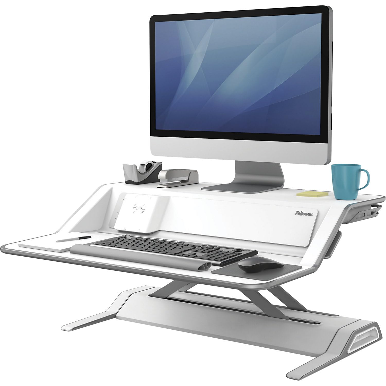 Fellowes Lotus DX Deluxe Height Adjustable Sit-Stand Workstation -White,8081101