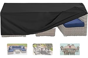 Oslimea Patio Furniture Set Cover Outdoor Sectional Sofa Set Covers Outdoor Table and Chair Set Covers Water Resistant Large, 126" L x 63" W x 28" H
