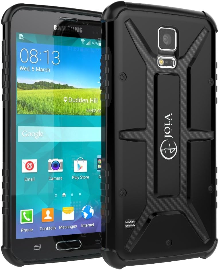 Galaxy S5 Case, Jola Case for Samsung Galaxy S5, [Black][W/Screen Protector]