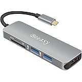 USB C Hub,Beeasy Type C Hub Adapter with 4K HDMI Port,2 USB 3.0 Ports,SD & Micro SD Card Reader,Multi Portable for MacBook Pro 2015/2016 / 2017 Mac,and More Type C Windows Laptops (Space Gray)