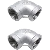 S SYDIEN 2Pcs 304 Stainless Steel 90 Degree Elbow 3/4" NPT Female x 3/4" NPT Female Threaded Pipe Fitting