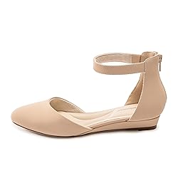 Cusolemore Ankle Strap Flats for Women, Comfortable