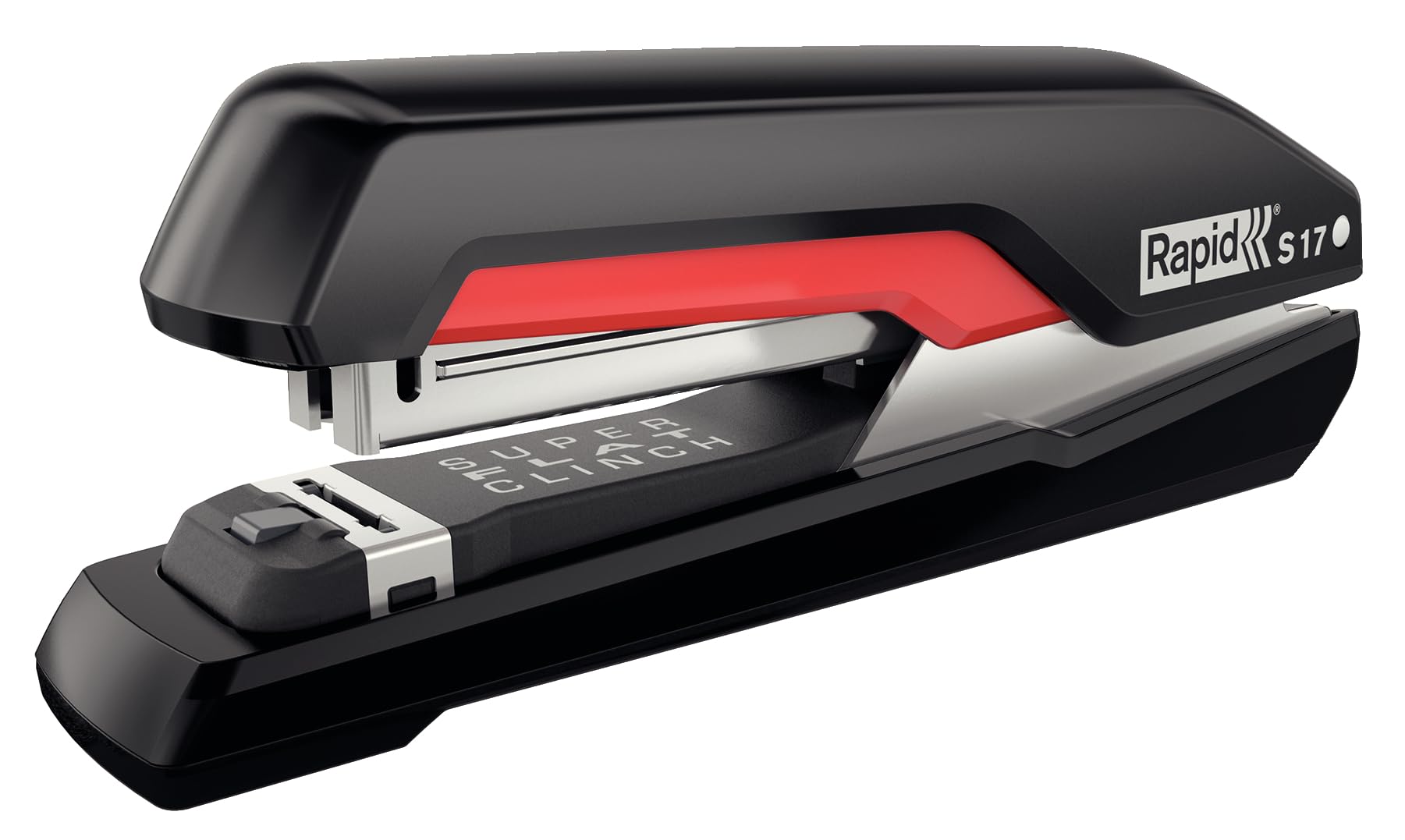 Rapid Supreme S17 Full Strip Stapler, 30 Sheet Capacity, Super Flat Clinch Stapling, Black/Red, 5000538