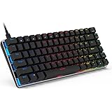 NACODEX Mechanical Gaming Keyboard - Compact 82 Keys Anti-Ghosting RGB Backlit - Blue Switches - Programmable Macro - Aluminu