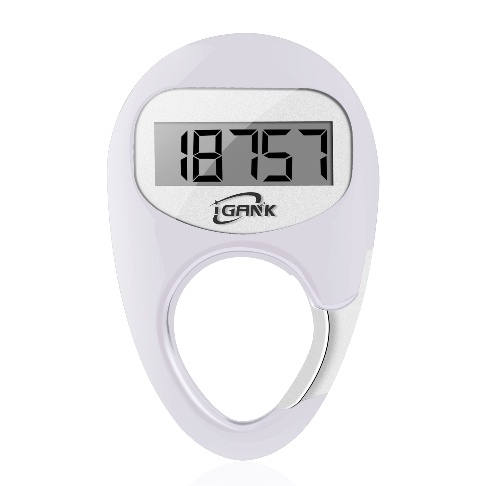 iGANK Simple Walking Pedometer Step Counter for men women kids (White)