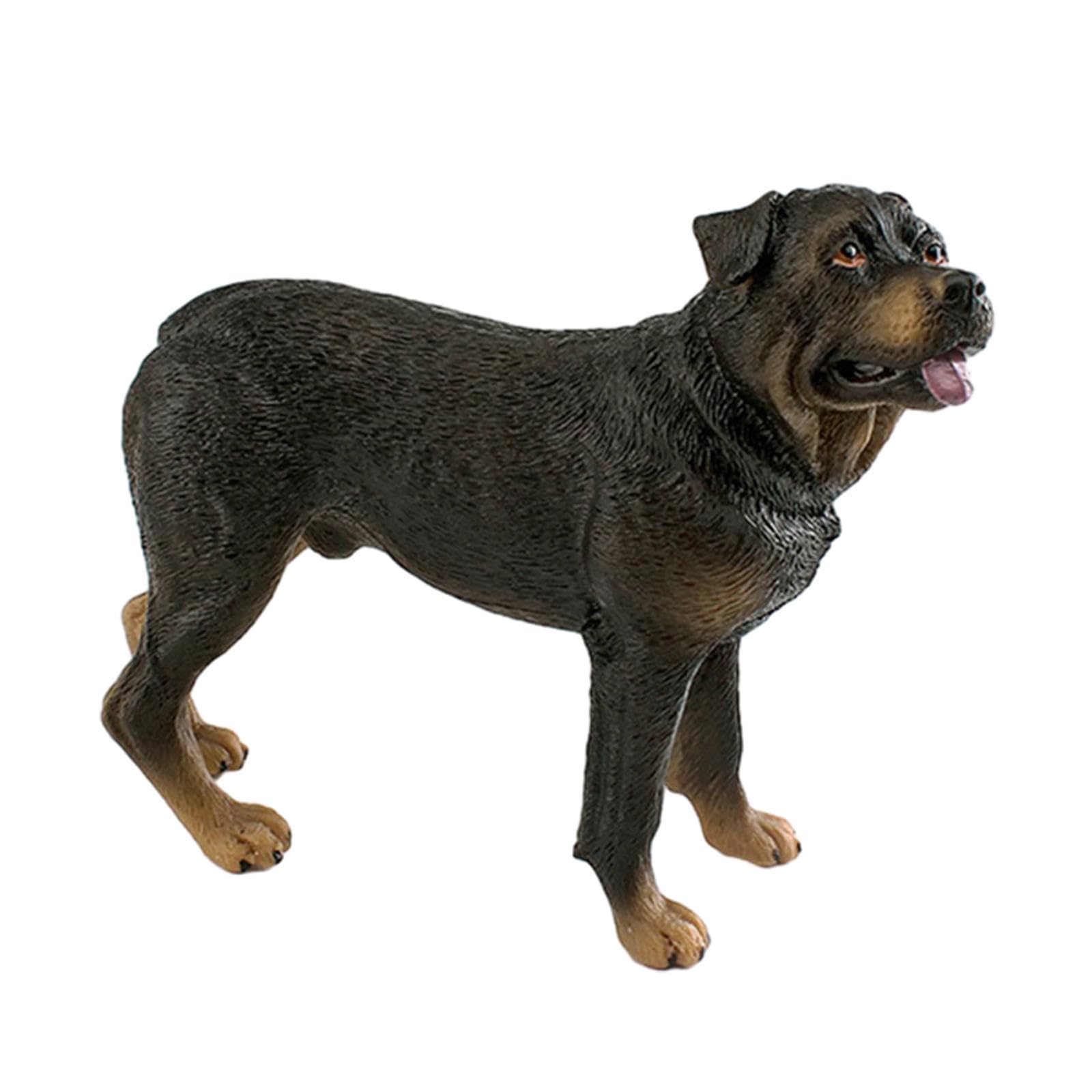 Sharplace Dog Figurine Garden Statue - Realistic Toy Sculpture Simulation Ornament for Indoor Outdoor Furnishings - Rottweiler - Dog Lover Gift