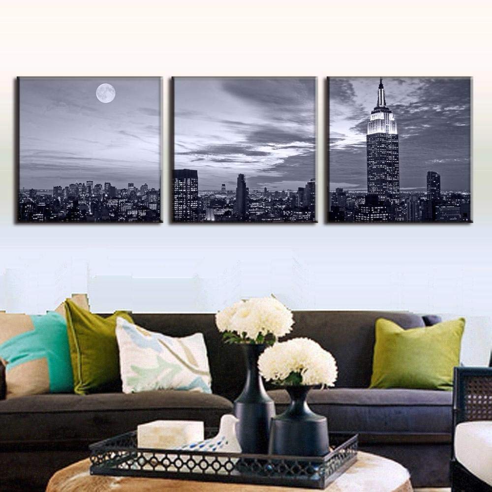 Woplmh 3 Paisaje Lienzo Impresion Gris Ciudad Lienzo Arte Pared