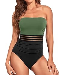 Holipick Women Olive Green and Black One Piece
