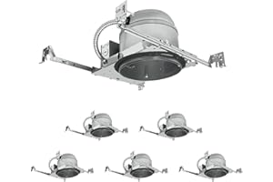 MW Lighting 6 Pack 6 Inch Recessed Lighting Housing Can Light New Construction, 6 Inch Shallow Can with TP24 Connector for LED Recessed Lighting, UL, ETL Listed