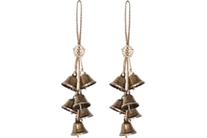 Ausicfen 2 Pieces Witch Bells Protection for Door Knob Hanger Wind Chimes Witchy Things Clear Negative Energy Witch Bells Set Witchcraft Supplies (2pcs Classic Style)