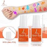 LOPHE 4pcs Glitter Adhesive Skin Glue Strong Hold Quick Dry Water Based view 2