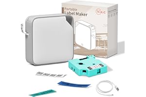 Vixic Label Maker Machine with Tape,Handheld Portable Bluetooth Mini Thermal Label Printer,Rechargeable Label Maker, Sticker Maker Printer Compatible with iOS Android for Home Office,D1600 Gray