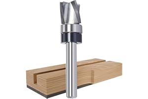 Solid Carbide Flush Trim Router Bit 1/4" Shank, 1/2" Cutting Diameter, 1/2" Cutting Length, 3-Flute Down-Cut Spiral Trim Bit,
