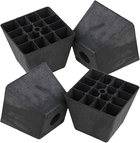 Rdexp Black Plastic Trapezoid Sofa Couch Furniture Legs Feet Pack