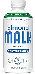 Malk Organic Unsweetened Almond Milk - 28 fl oz - Non GMO, Whole 30 approved, Dairy Free, Vegan, Plant Based