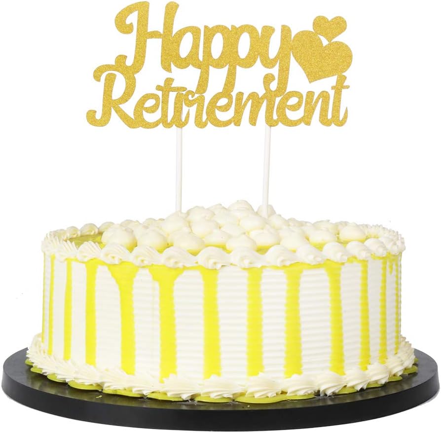 Amazon Com Palasasa Gold Single Sided Glitter Happy Retirement