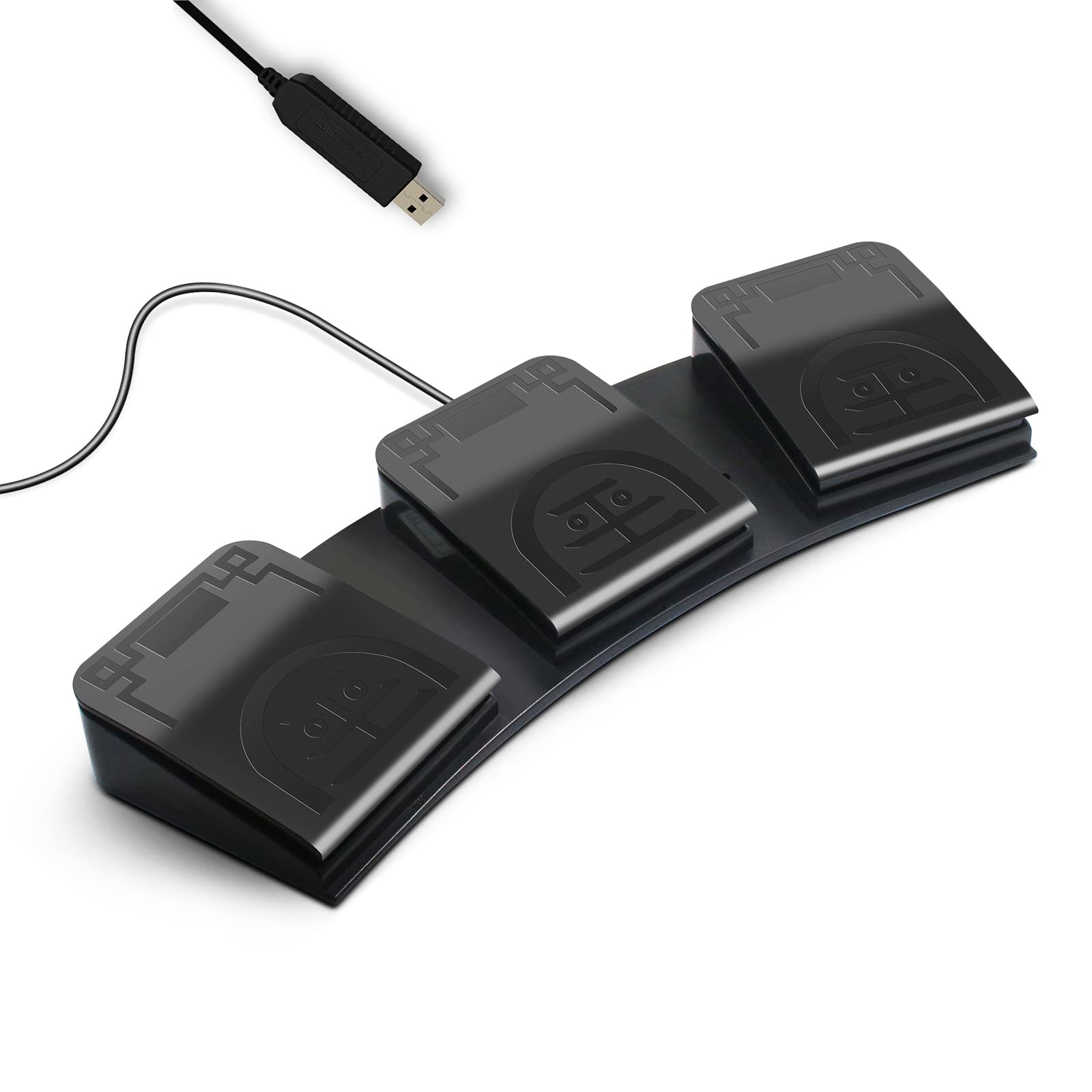 Photo 1 of Foot Pedal PC USB Triple Foot Switch Programmable Computer Keyboard Shortcut Key Customized Combination Key One Key Move for Video Game Office Equiment Control HID (Mechanical Switch)