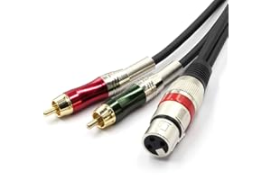 SiYear 10FT XLR Female to 2 x Phono RCA Plug Adapter Y Splitter Patch Cable, XLR Female 3 Pin to Dual RCA Male Plug Stereo Au