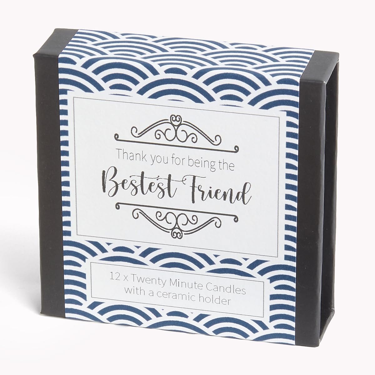 Thank You for Being The Bestest Friend Candles (wrap). 12 x Twenty Minute Candles with a Ceramic Holder for Relaxation, Meditation, Mindfulness and Well-Being