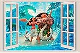 Moana 3D Window Decal Wall 3D Decal Graphic Vinyl Sticker Mural Kids. 18