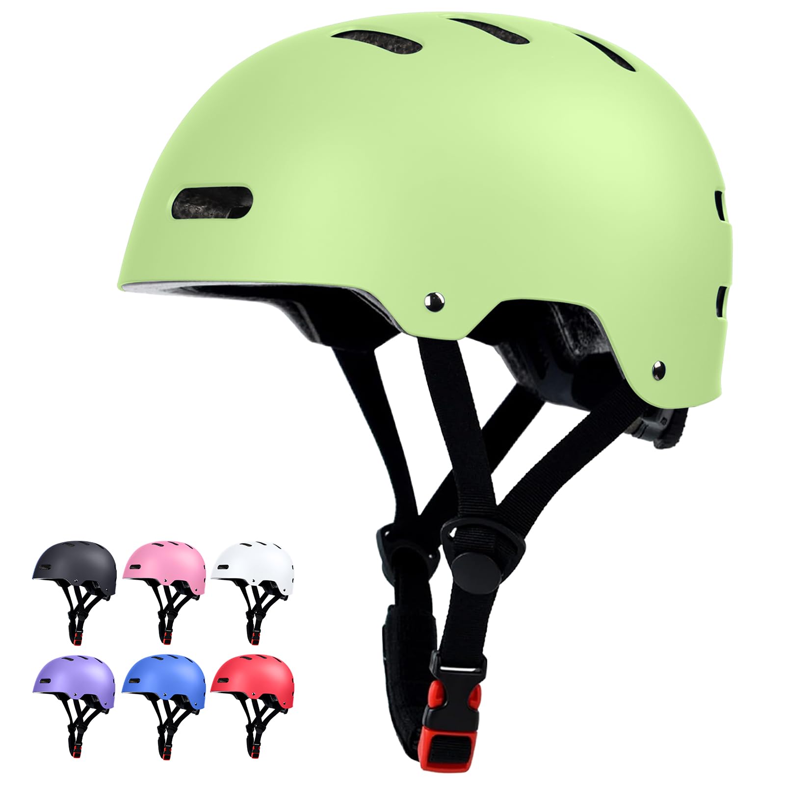 Photo 1 of Skateboard Bike Helmet for Adults Women Men Youth Kids (2-3-5-8-14+ Years Boys Girls) - Lightweight Multi-Sport Adjustable Helmets for Bicycle Skateboard Scooter Skate Cycling