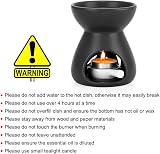 BSTKEY Ceramic Oil Burner Aroma Diffuser Black with Tealight Spoon view 4