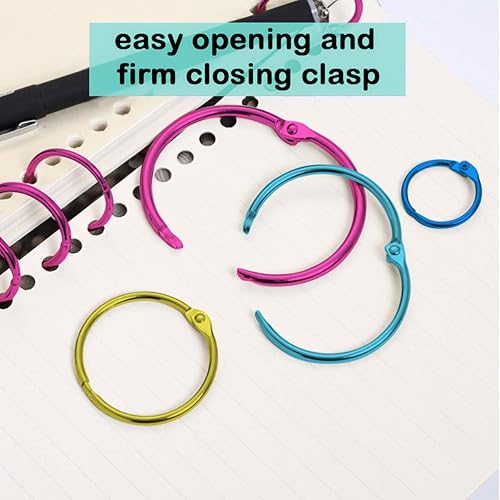 Loose Leaf Binder Rings 1 Inch, Metal Book Rings for Index Cards 100 Pack  Assorted Colors, Heavy Duty Nickel Plated Great for Flashcards, Home,  School and Office in Dubai - UAE | Whizz Rings