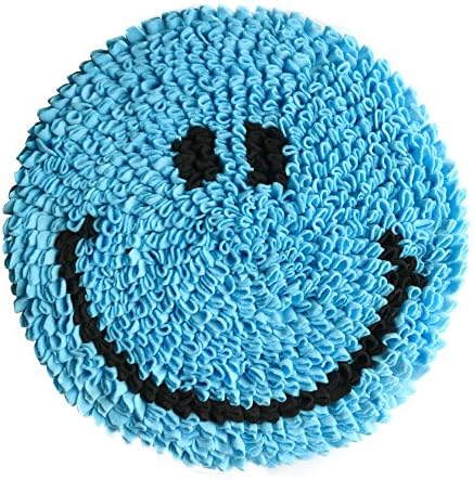 Nitacy Round Front Door Mat Indoor Entrance Rug Floor Mats Non-Slip Kitchen Bedroom Living Room Decor Doormat, Keeps Your Floors Clean, Decorative Smiley Face Design, Blue, 18 x 18 Inches