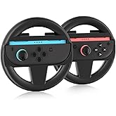 Switch 2 Steering Wheels for Nintendo Switch 2 Joy Con Controller, Racing Wheels for Mario Kart 9, Controller Attachment for Switch 2 Accessories, Black & 2 Pack