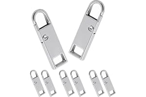 Deoward Zipper Pull Replacement Metal Zipper Handle Mend Fixer Tab Repair for Luggage, Backpacks, Suitcases, Jackets, Purses, Handbags (6 PCS)