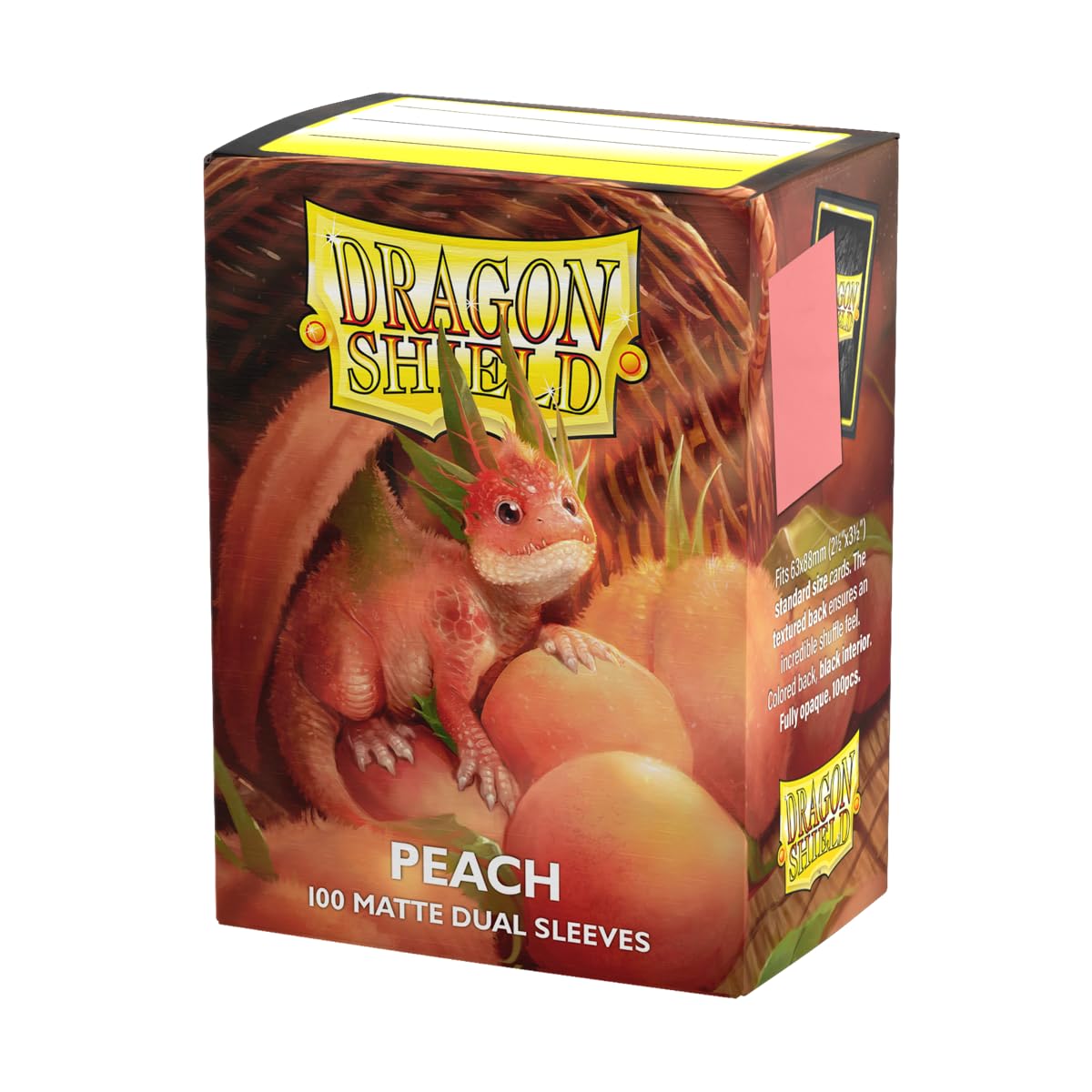 Dragon Shield | Matte Dual Standard Size Card Sleeves | 100 CT - Smooth & Tough Premium TCG Sleeves - Compatible with Pokemon, Flesh & Blood, One Piece & Magic The Gathering | Peach — image 1