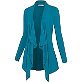 Lock and Love Women's Drape Front Open Cardigan Long Sleeve Irregular Hem S-5XL Plus Size