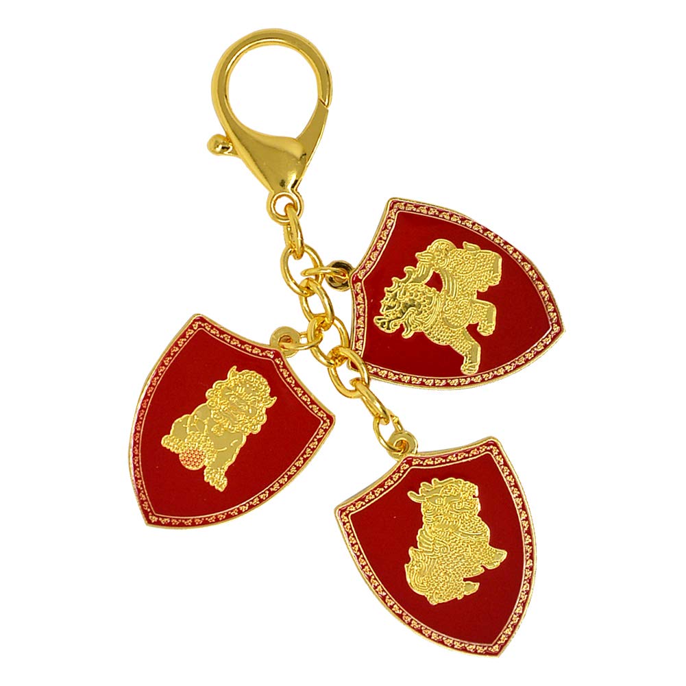 Red 3 Celestial Shield Stand Protection Keychain W4264